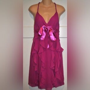 BCBG MAX AZRIA Strappy Cascading Ruffle Silk Fairy Barbie Dress size 4